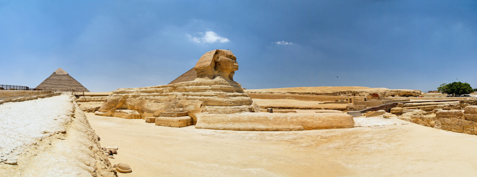 side view of The Great Sphinx of Giza