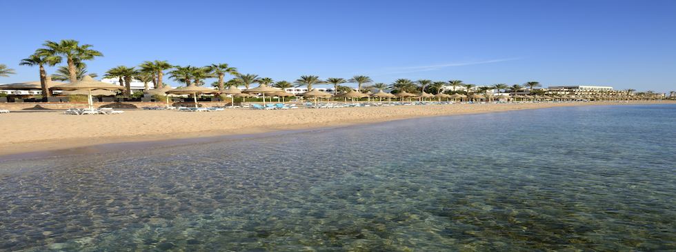 Sharm El Sheikh sandy beach and clear sea water